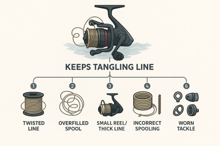 Fishing Line Tangling Around Reel Spool How to Fix